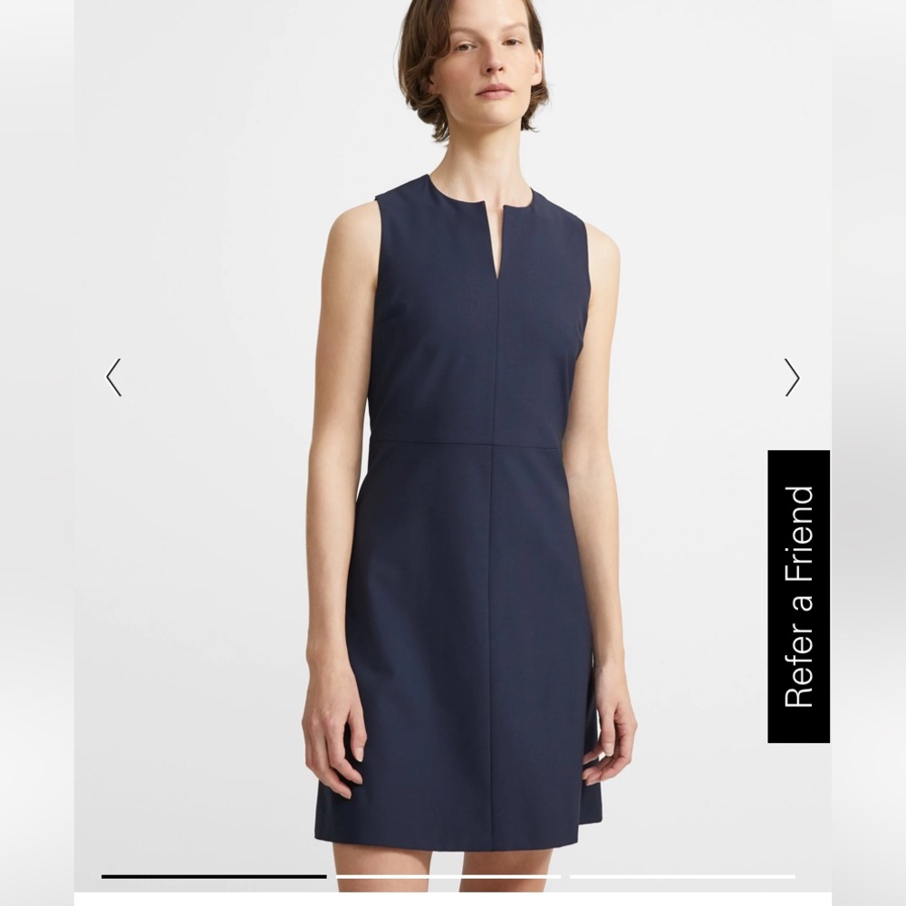 Theory Split Front Dress in Stretch Wool